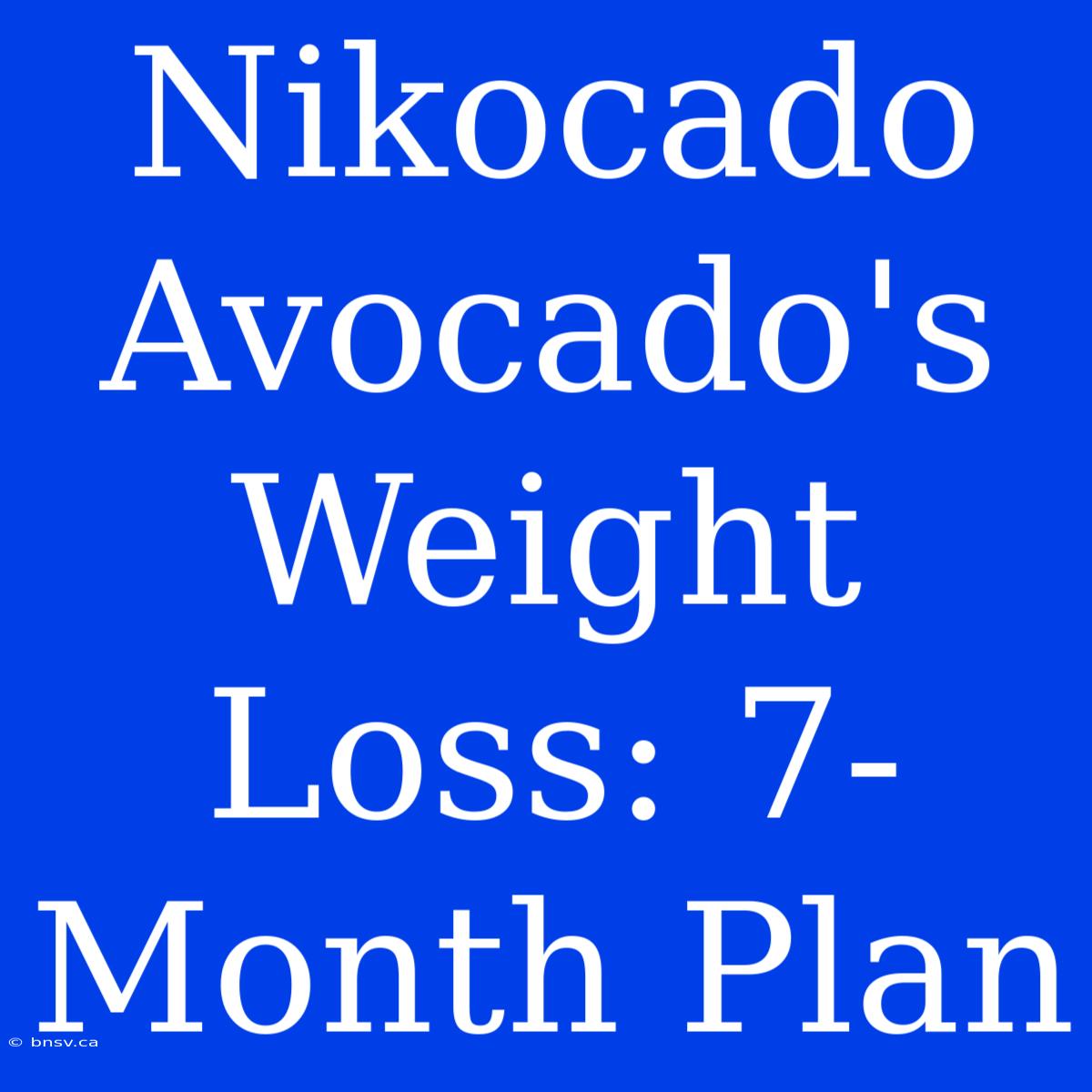 Nikocado Avocado's Weight Loss: 7-Month Plan