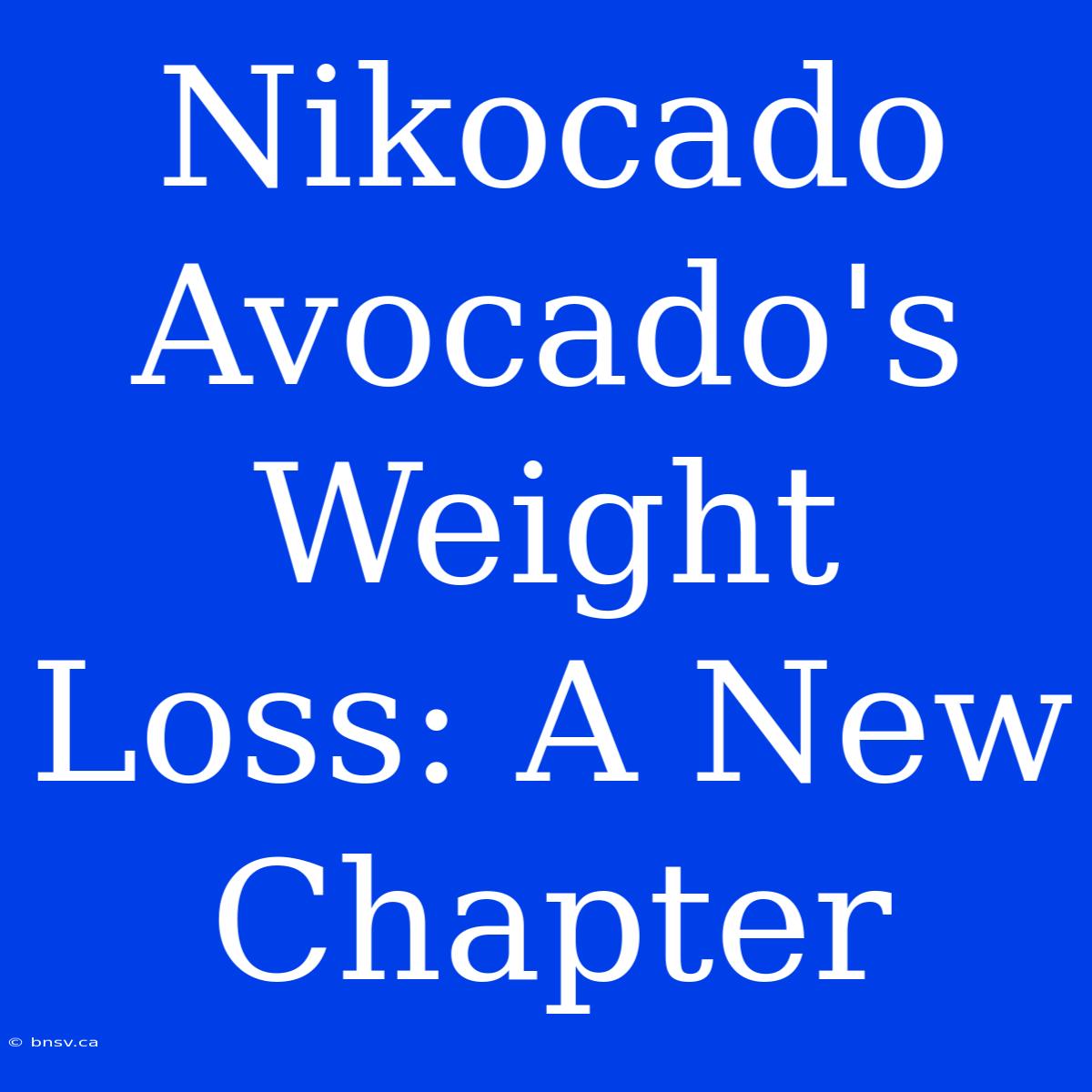 Nikocado Avocado's Weight Loss: A New Chapter