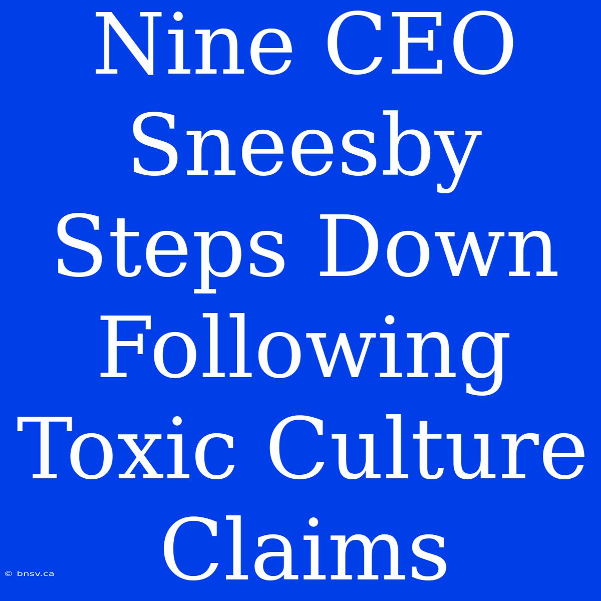 Nine CEO Sneesby Steps Down Following Toxic Culture Claims