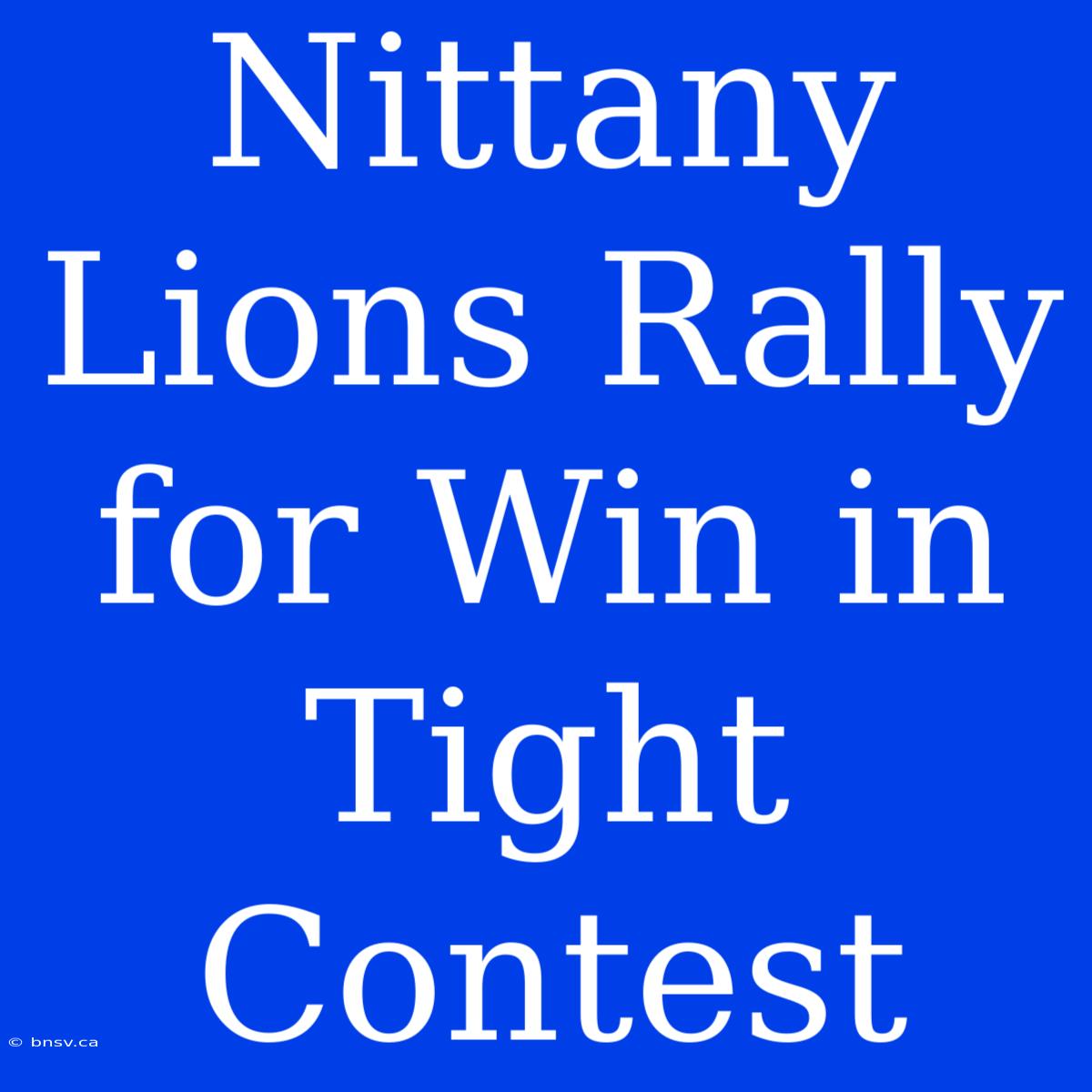 Nittany Lions Rally For Win In Tight Contest