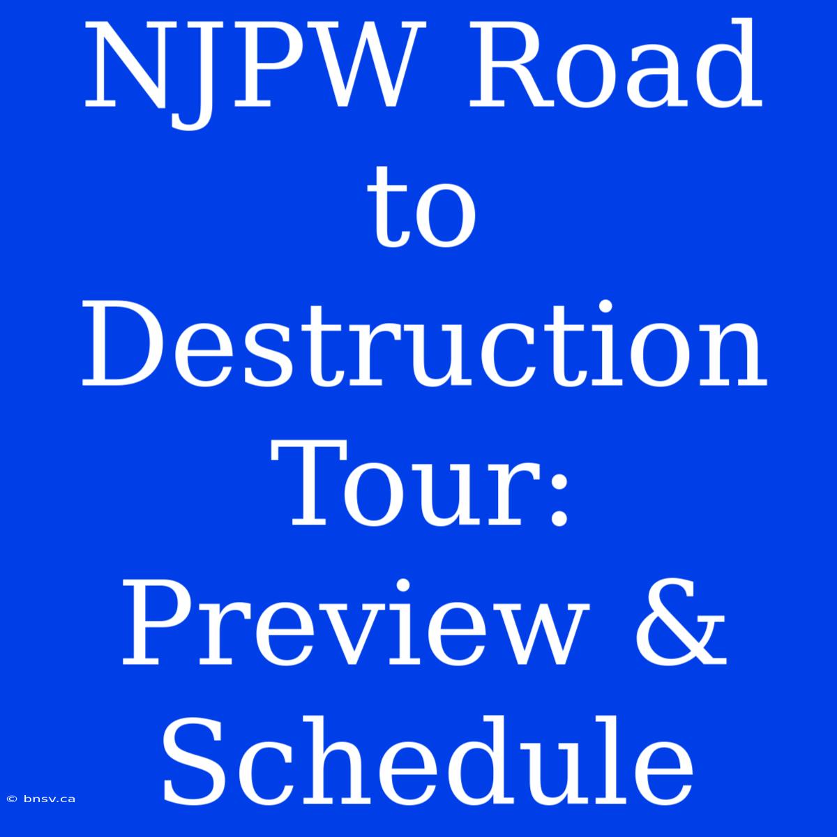 NJPW Road To Destruction Tour: Preview & Schedule