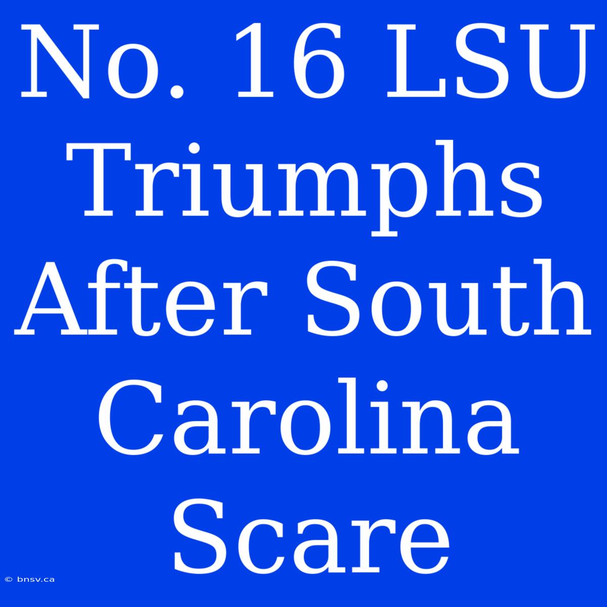 No. 16 LSU Triumphs After South Carolina Scare