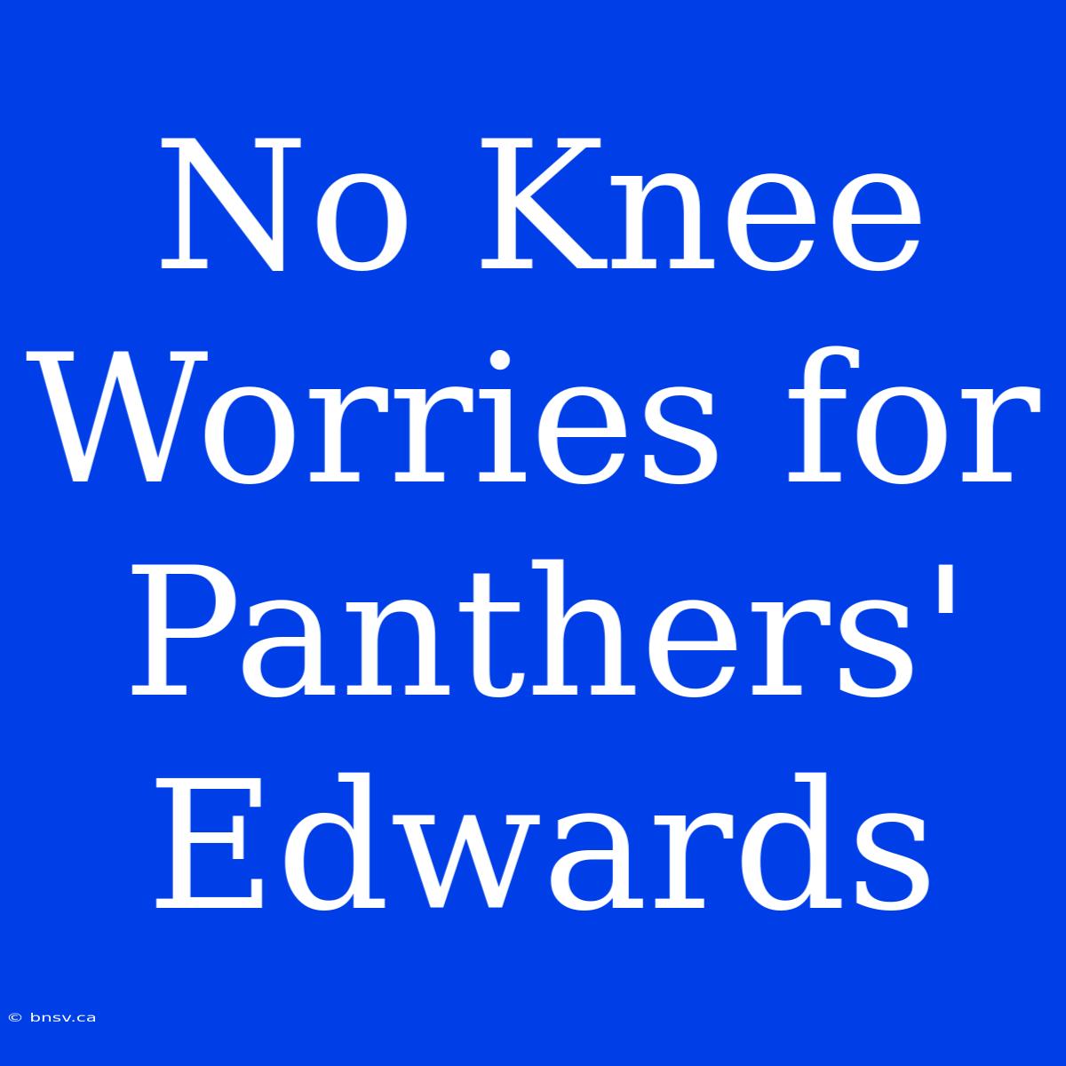 No Knee Worries For Panthers' Edwards