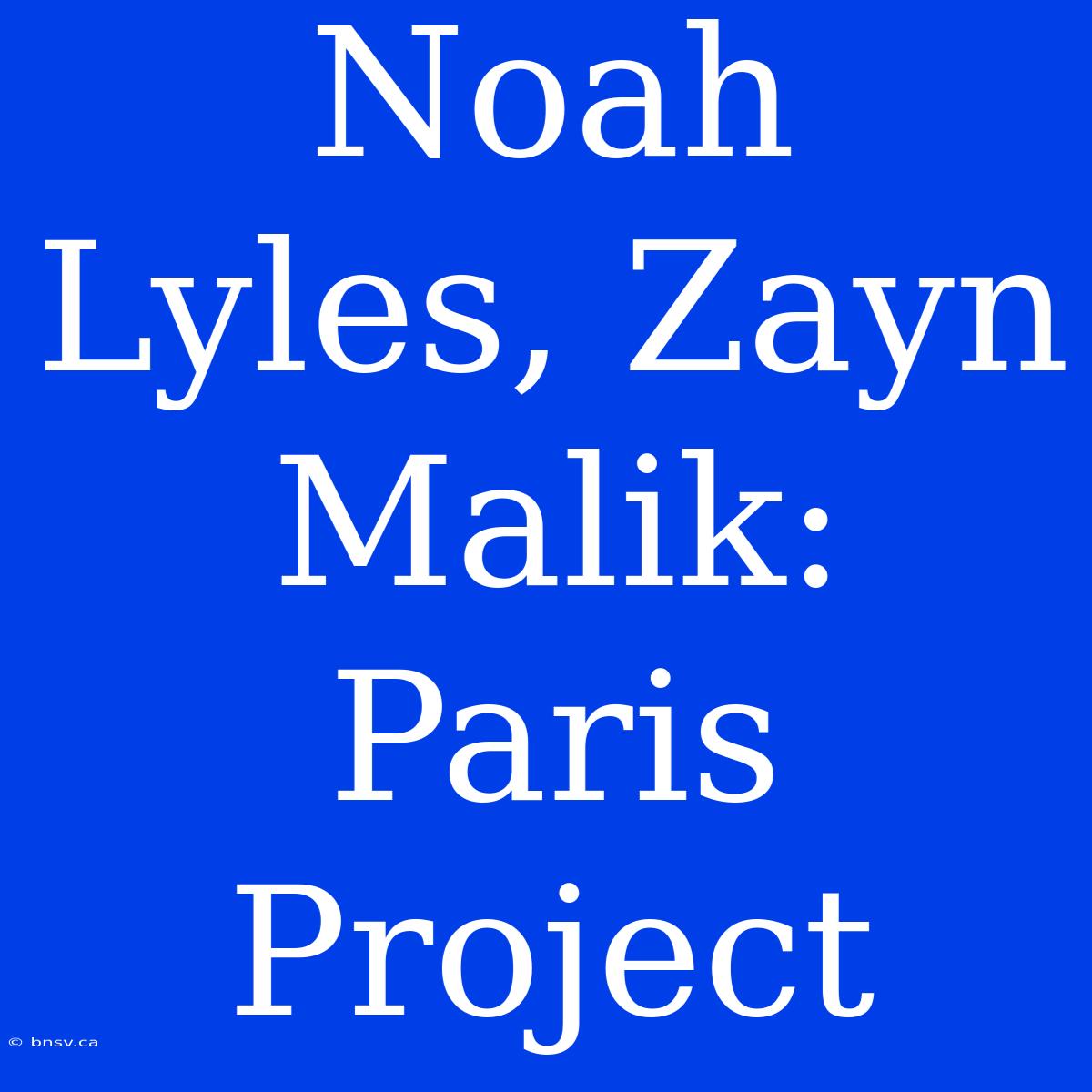 Noah Lyles, Zayn Malik: Paris Project