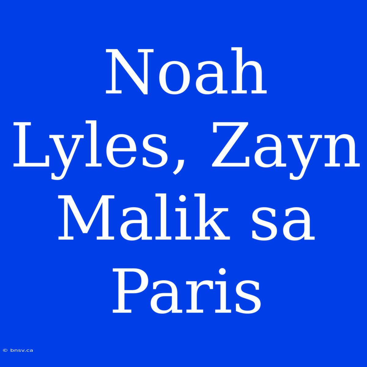 Noah Lyles, Zayn Malik Sa Paris