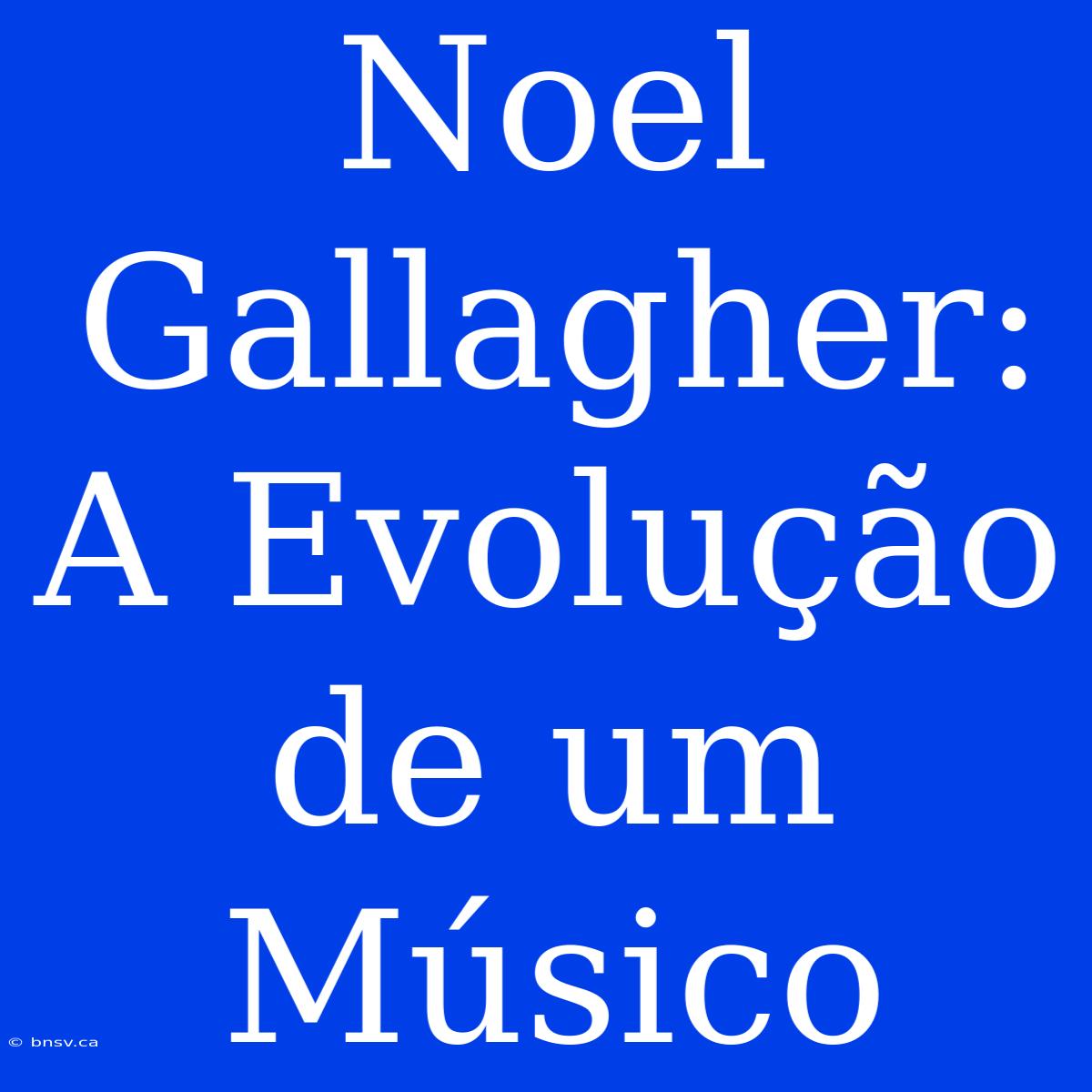 Noel Gallagher: A Evolução De Um Músico