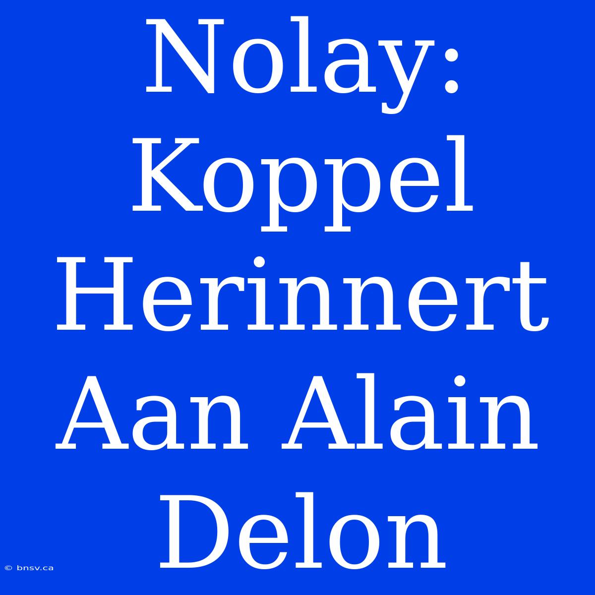 Nolay: Koppel Herinnert Aan Alain Delon