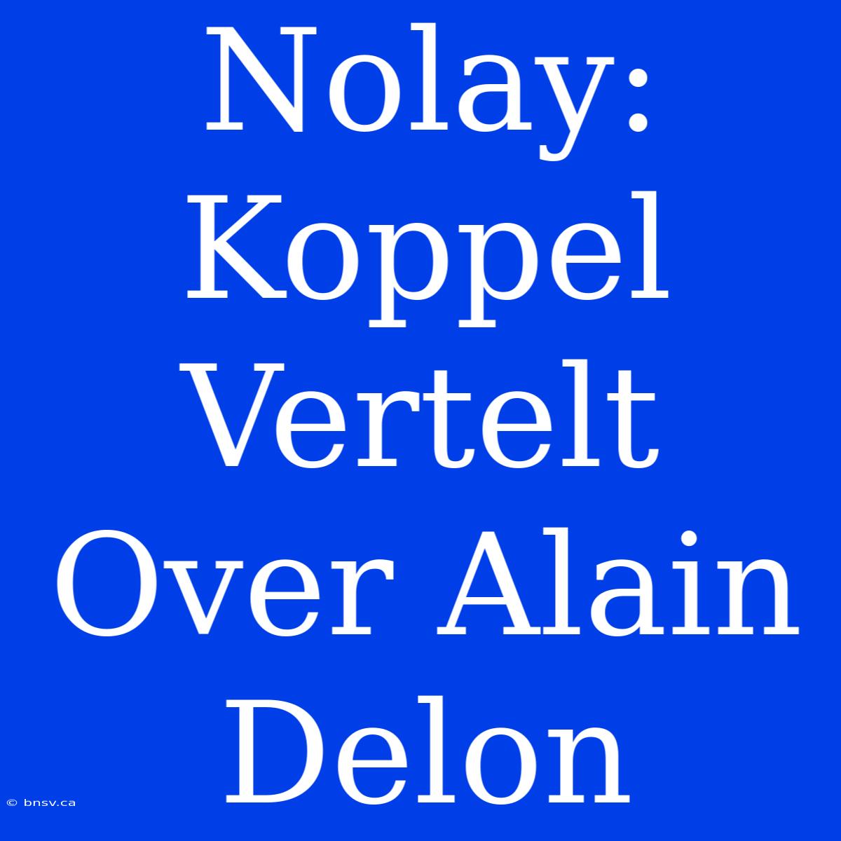 Nolay: Koppel Vertelt Over Alain Delon