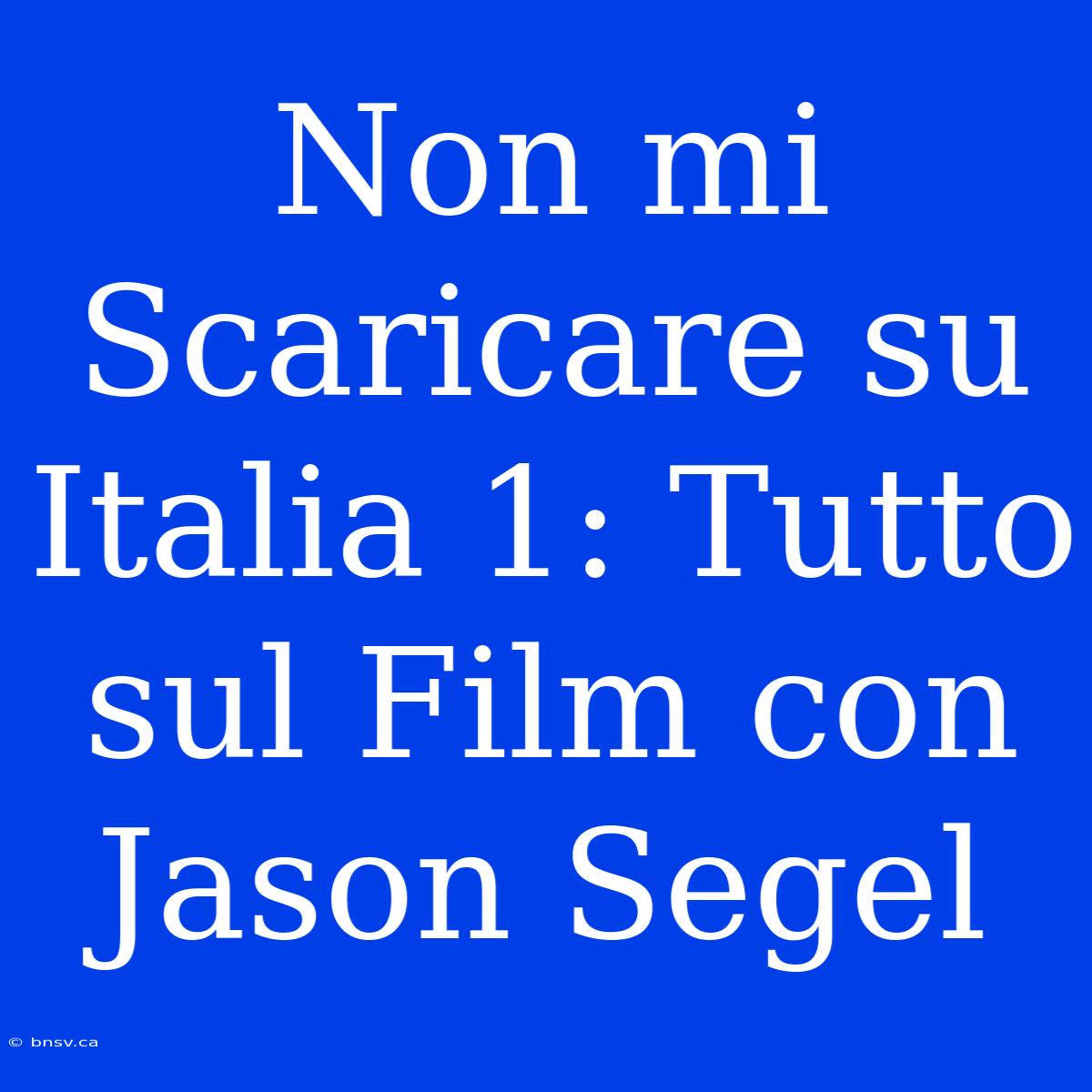 Non Mi Scaricare Su Italia 1: Tutto Sul Film Con Jason Segel