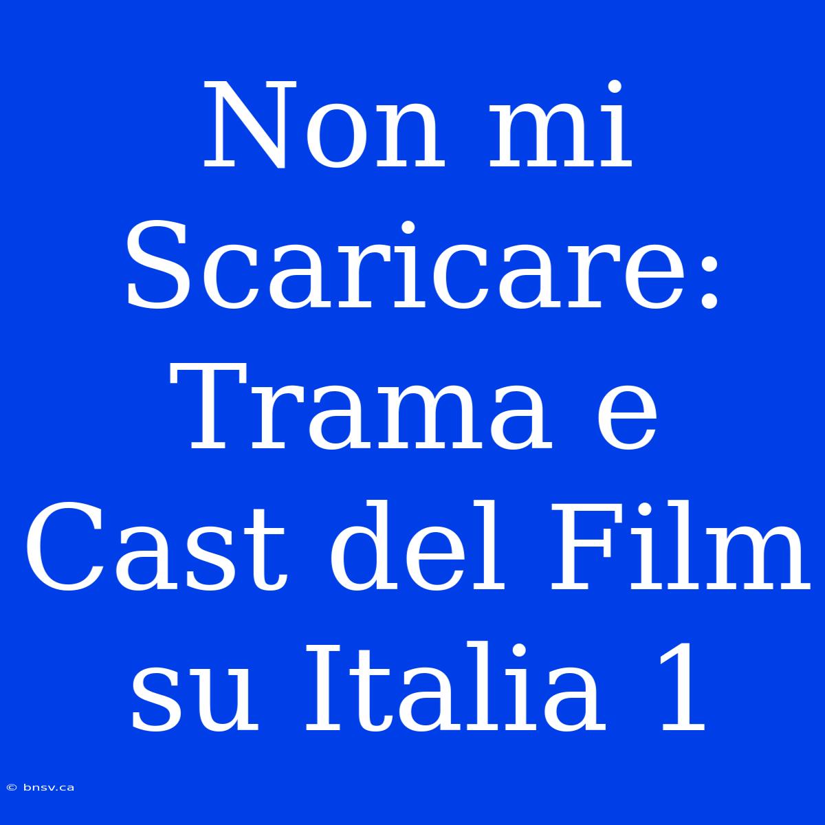 Non Mi Scaricare: Trama E Cast Del Film Su Italia 1