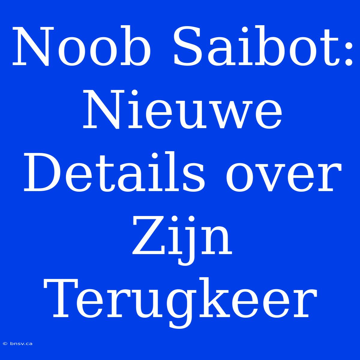 Noob Saibot: Nieuwe Details Over Zijn Terugkeer