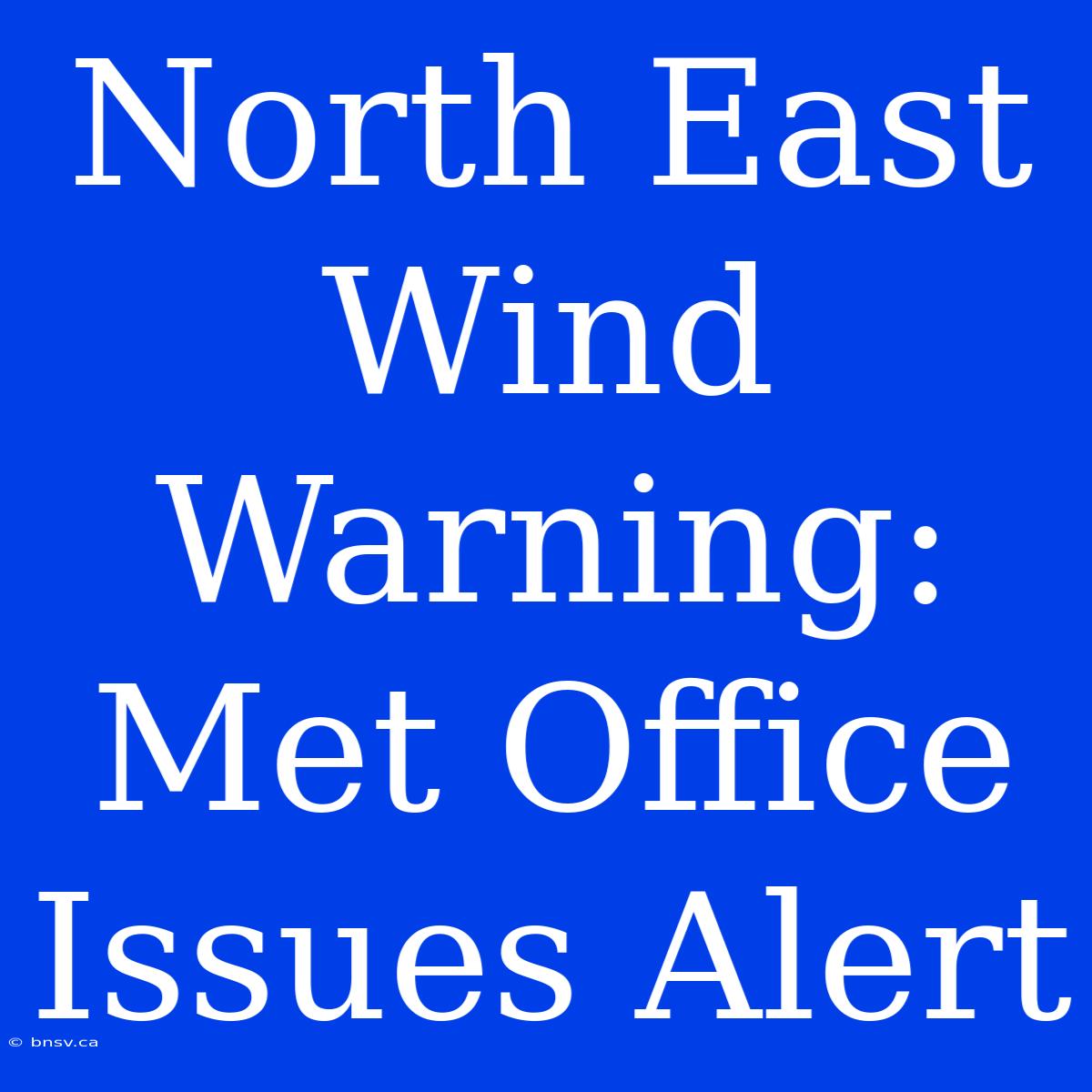 North East Wind Warning: Met Office Issues Alert