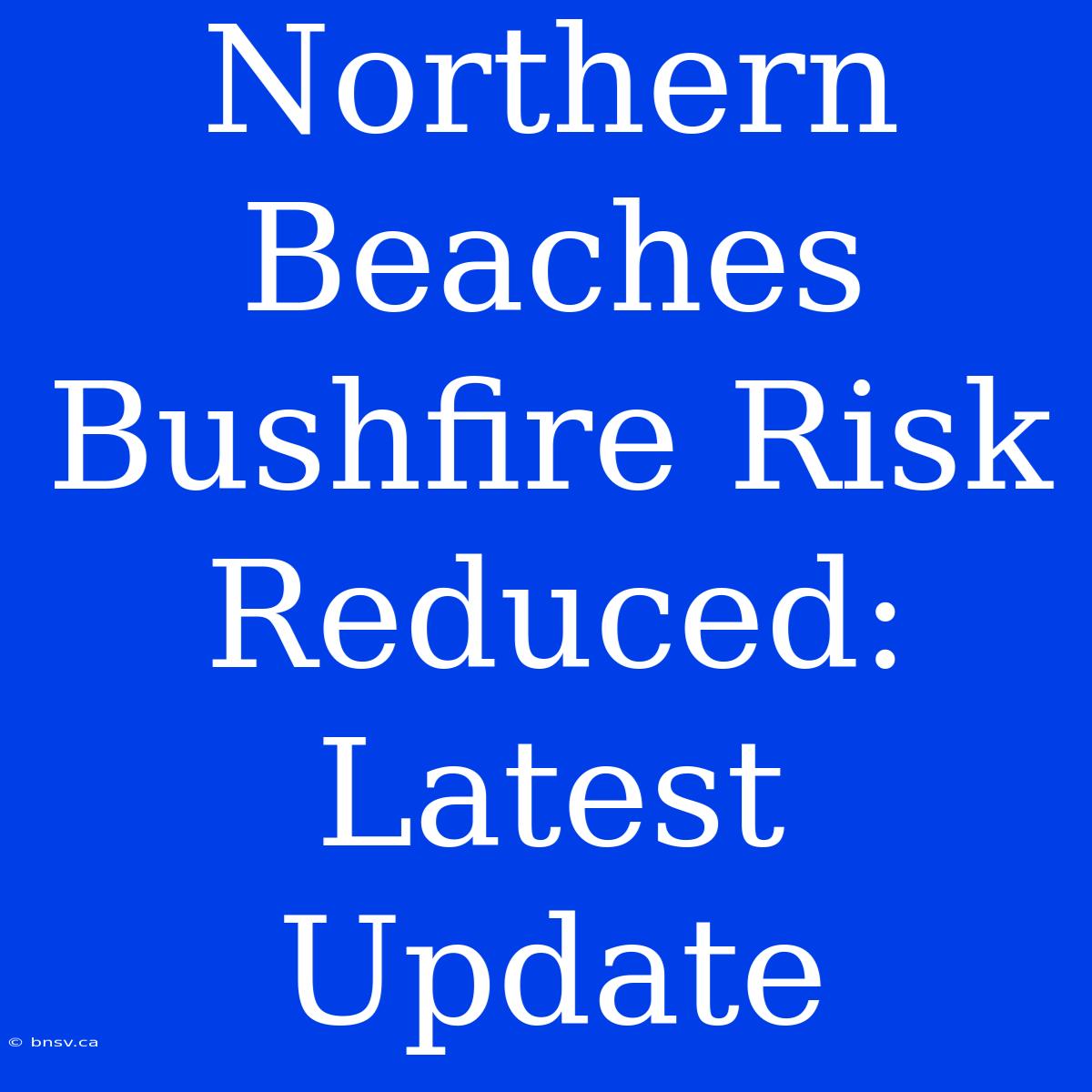 Northern Beaches Bushfire Risk Reduced: Latest Update