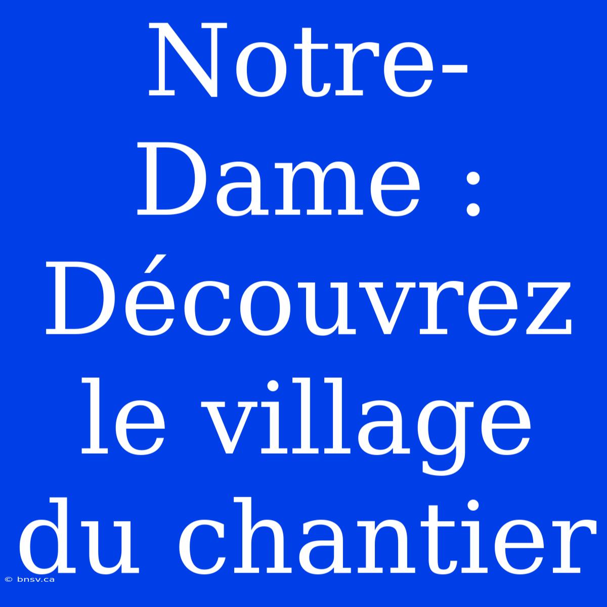 Notre-Dame : Découvrez Le Village Du Chantier