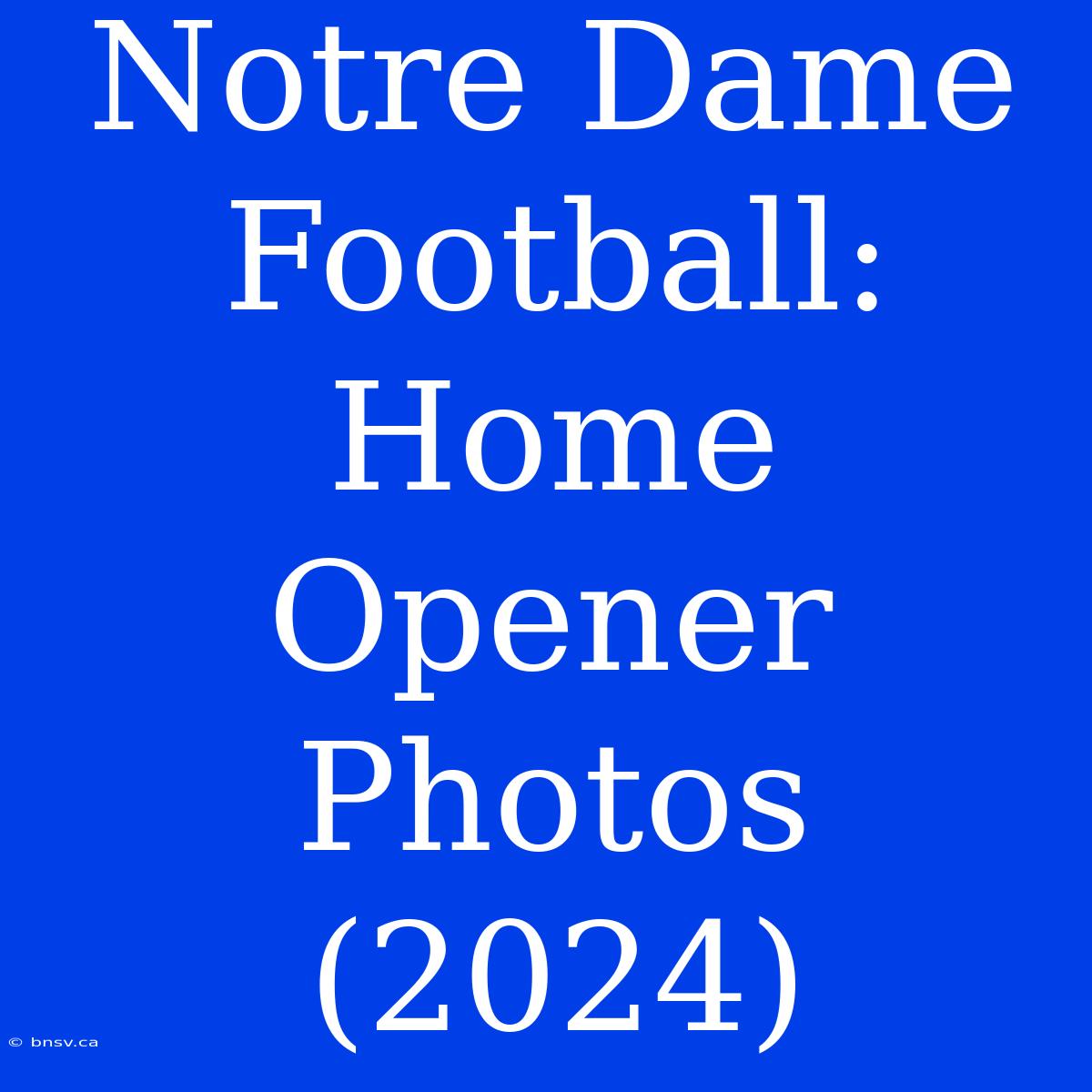 Notre Dame Football: Home Opener Photos (2024)