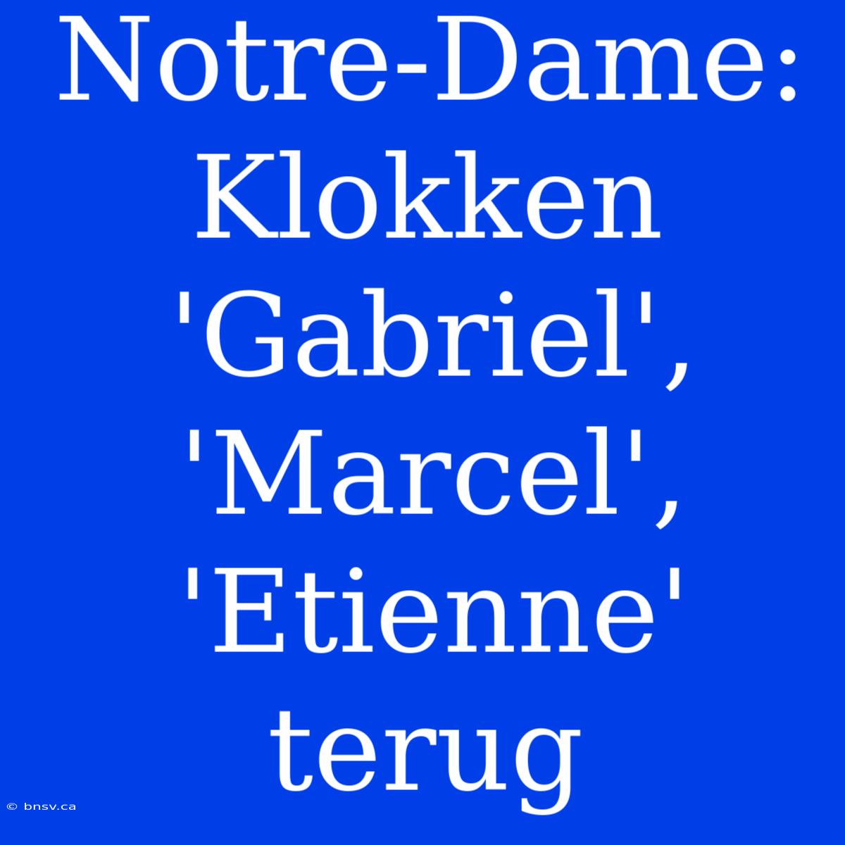 Notre-Dame:  Klokken 'Gabriel', 'Marcel', 'Etienne' Terug