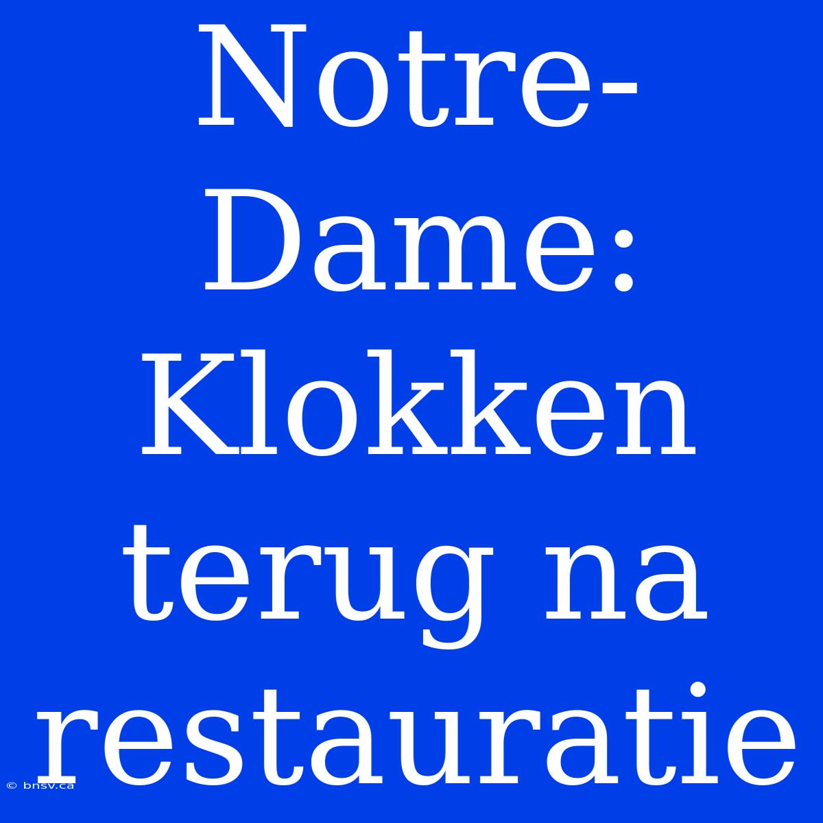 Notre-Dame:  Klokken Terug Na Restauratie