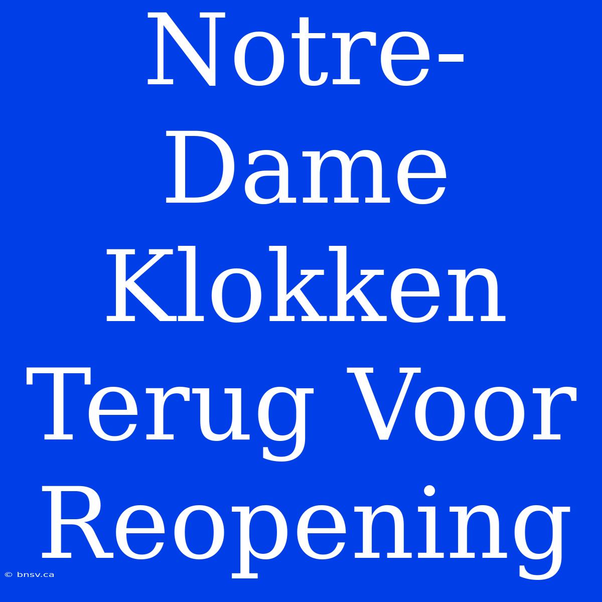 Notre-Dame Klokken Terug Voor Reopening