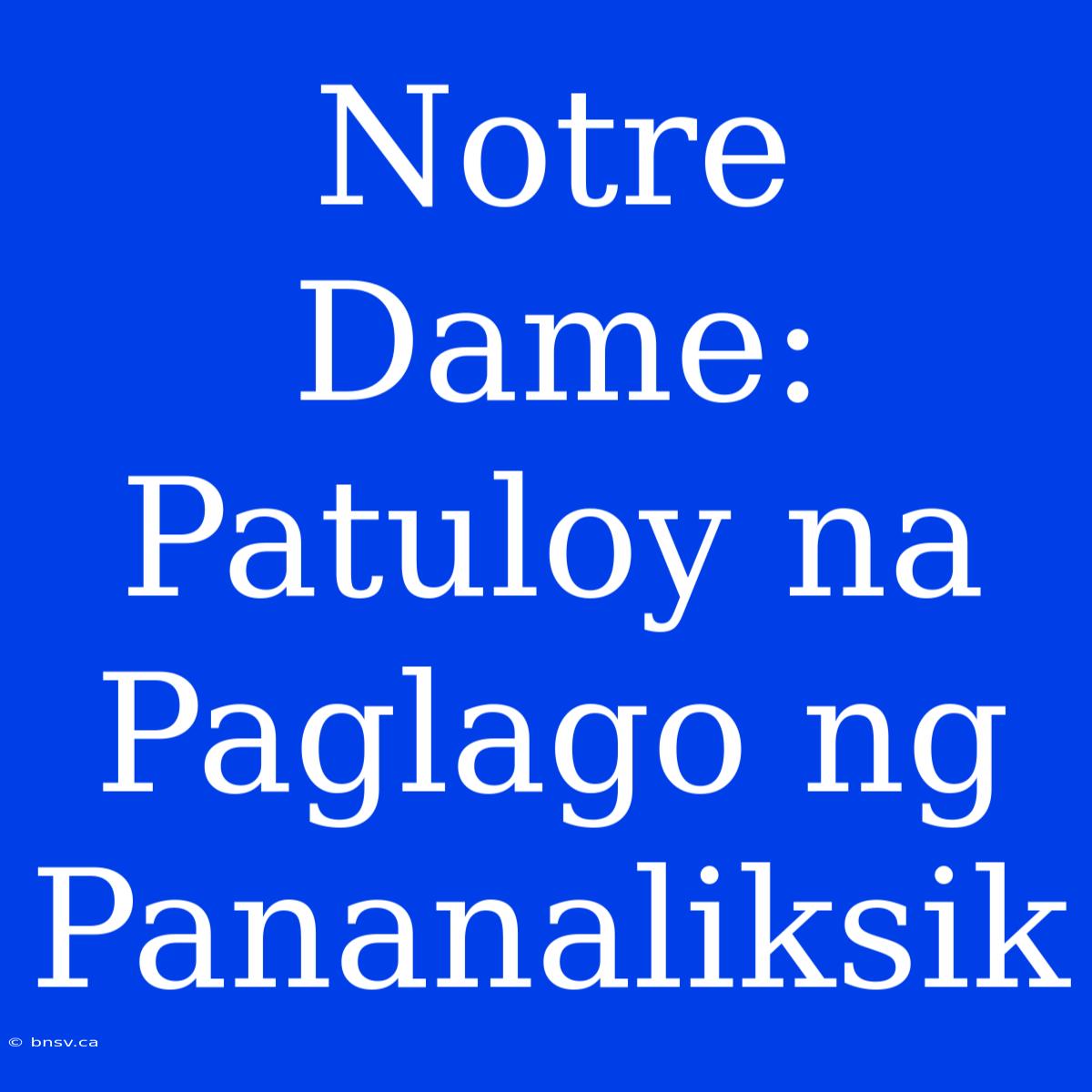 Notre Dame: Patuloy Na Paglago Ng Pananaliksik