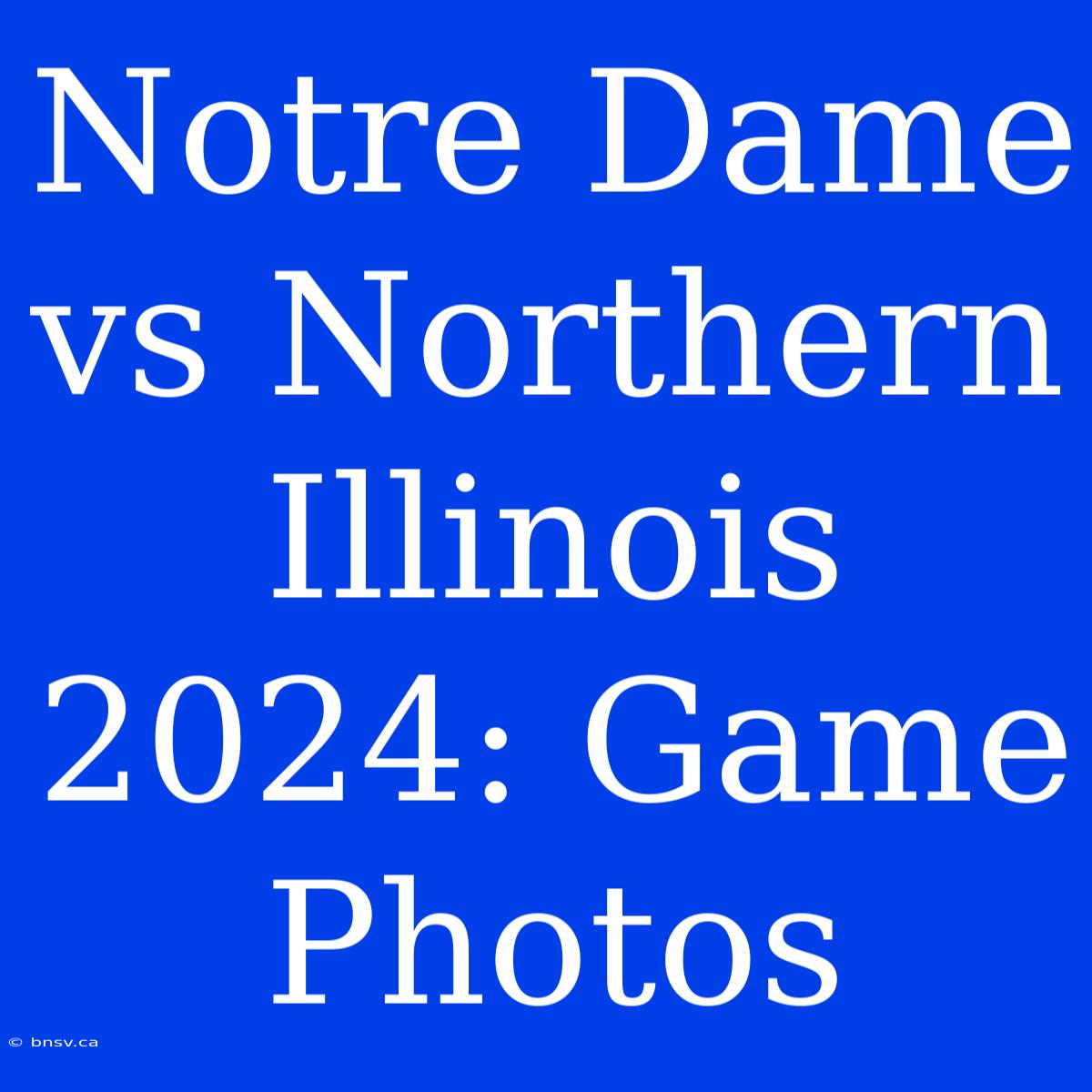 Notre Dame Vs Northern Illinois 2024: Game Photos