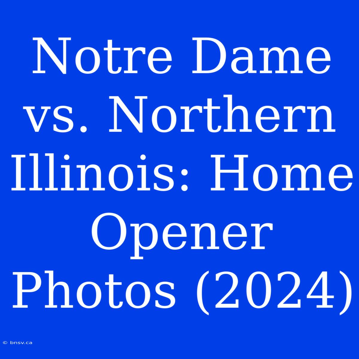 Notre Dame Vs. Northern Illinois: Home Opener Photos (2024)