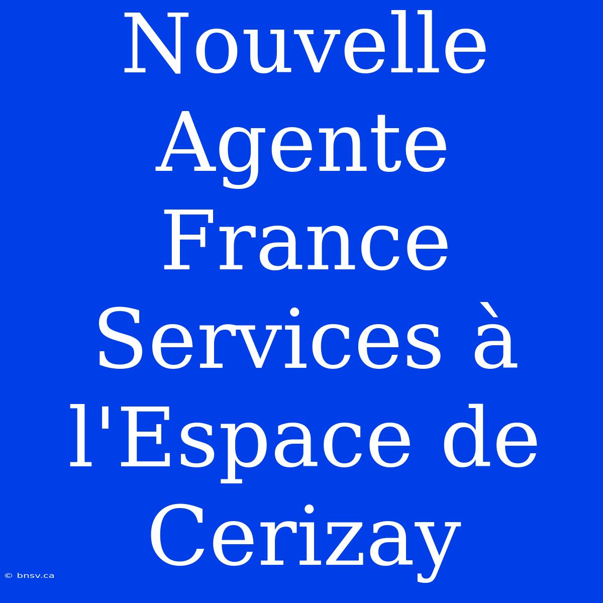 Nouvelle Agente France Services À L'Espace De Cerizay