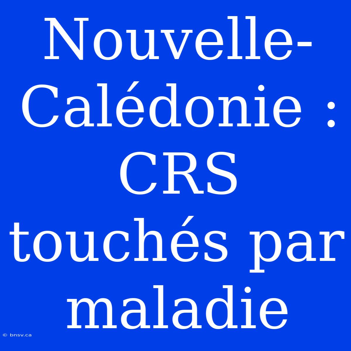 Nouvelle-Calédonie :  CRS Touchés Par Maladie