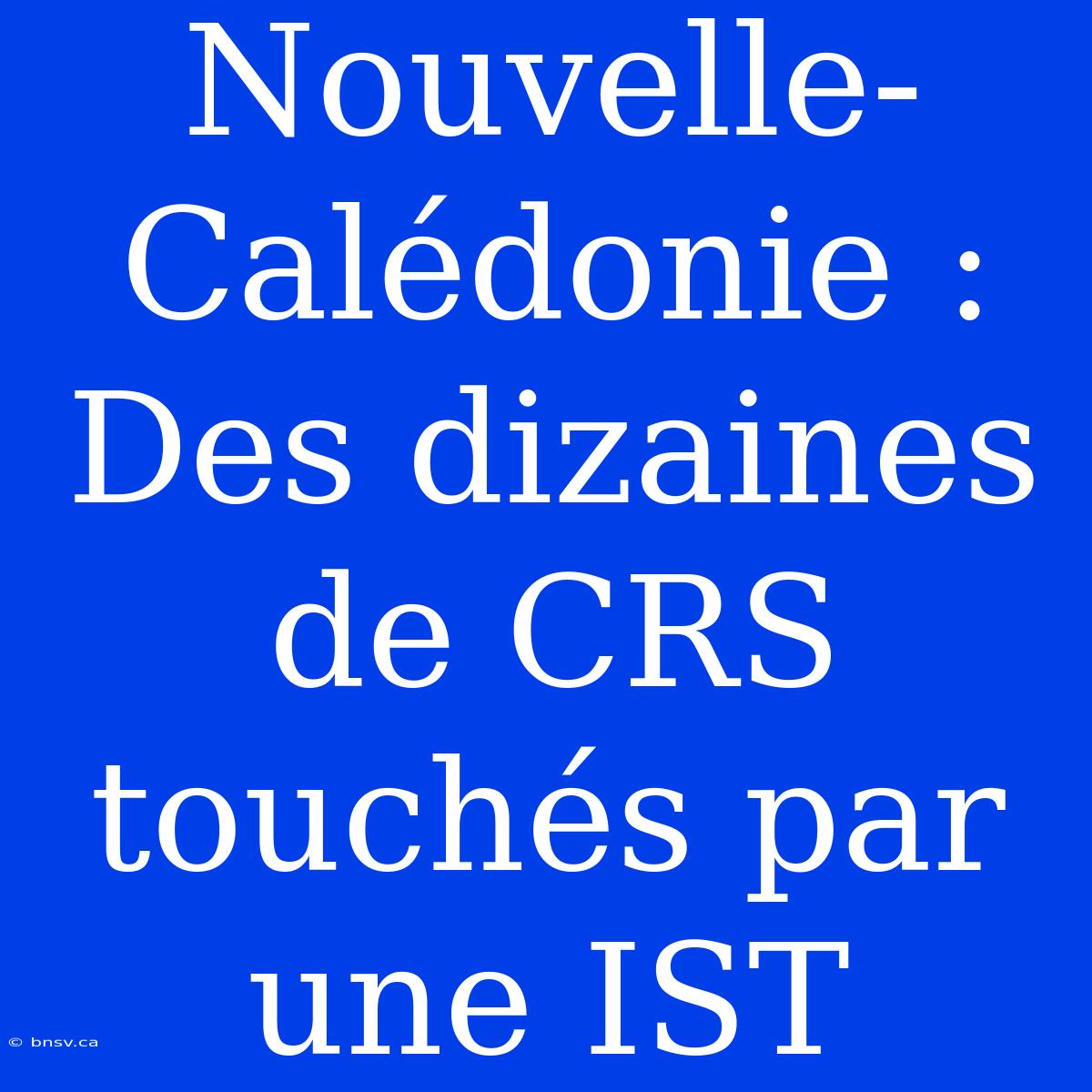 Nouvelle-Calédonie : Des Dizaines De CRS Touchés Par Une IST