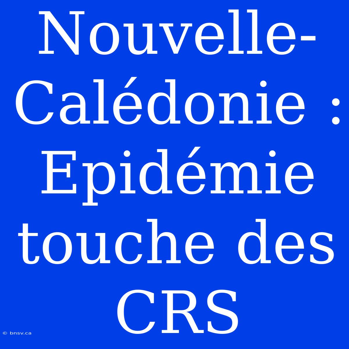 Nouvelle-Calédonie : Epidémie Touche Des CRS