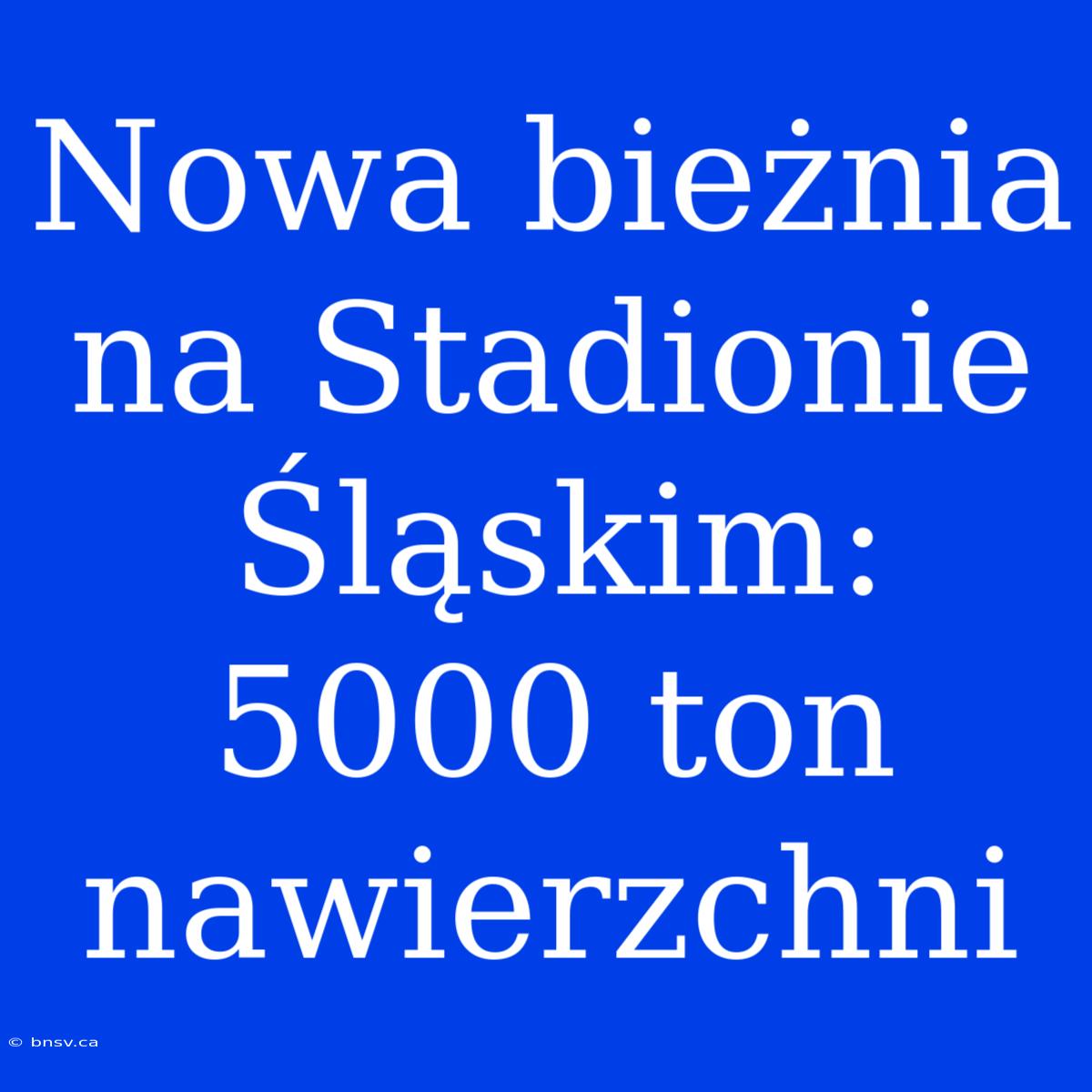 Nowa Bieżnia Na Stadionie Śląskim: 5000 Ton Nawierzchni