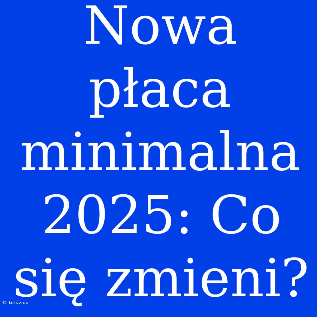 Nowa Płaca Minimalna 2025: Co Się Zmieni?