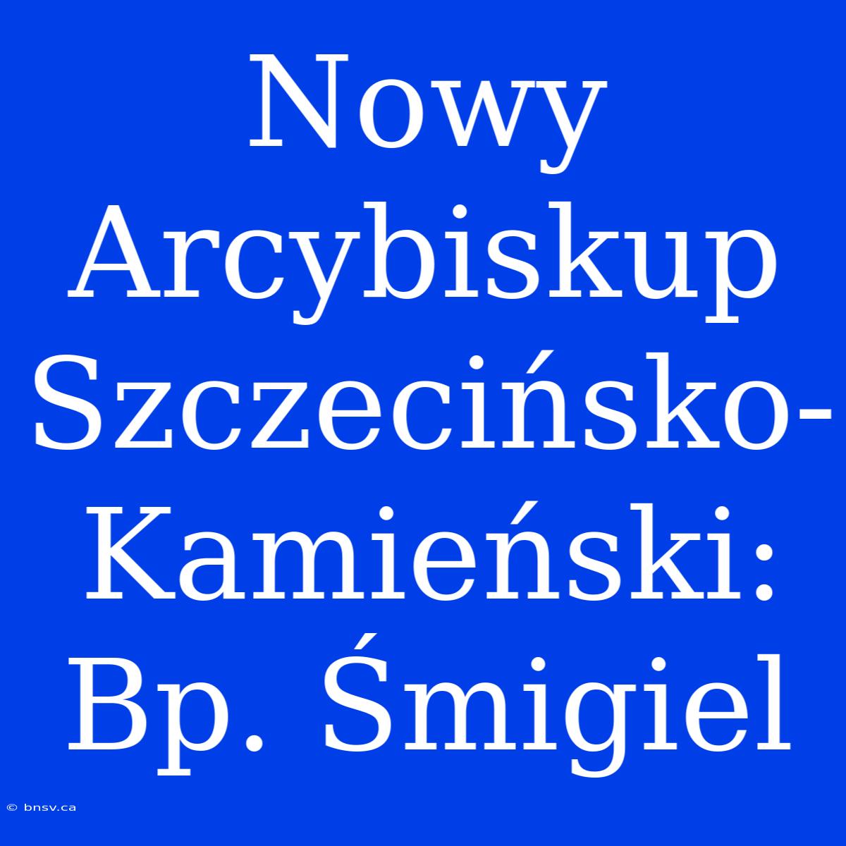 Nowy Arcybiskup Szczecińsko-Kamieński: Bp. Śmigiel