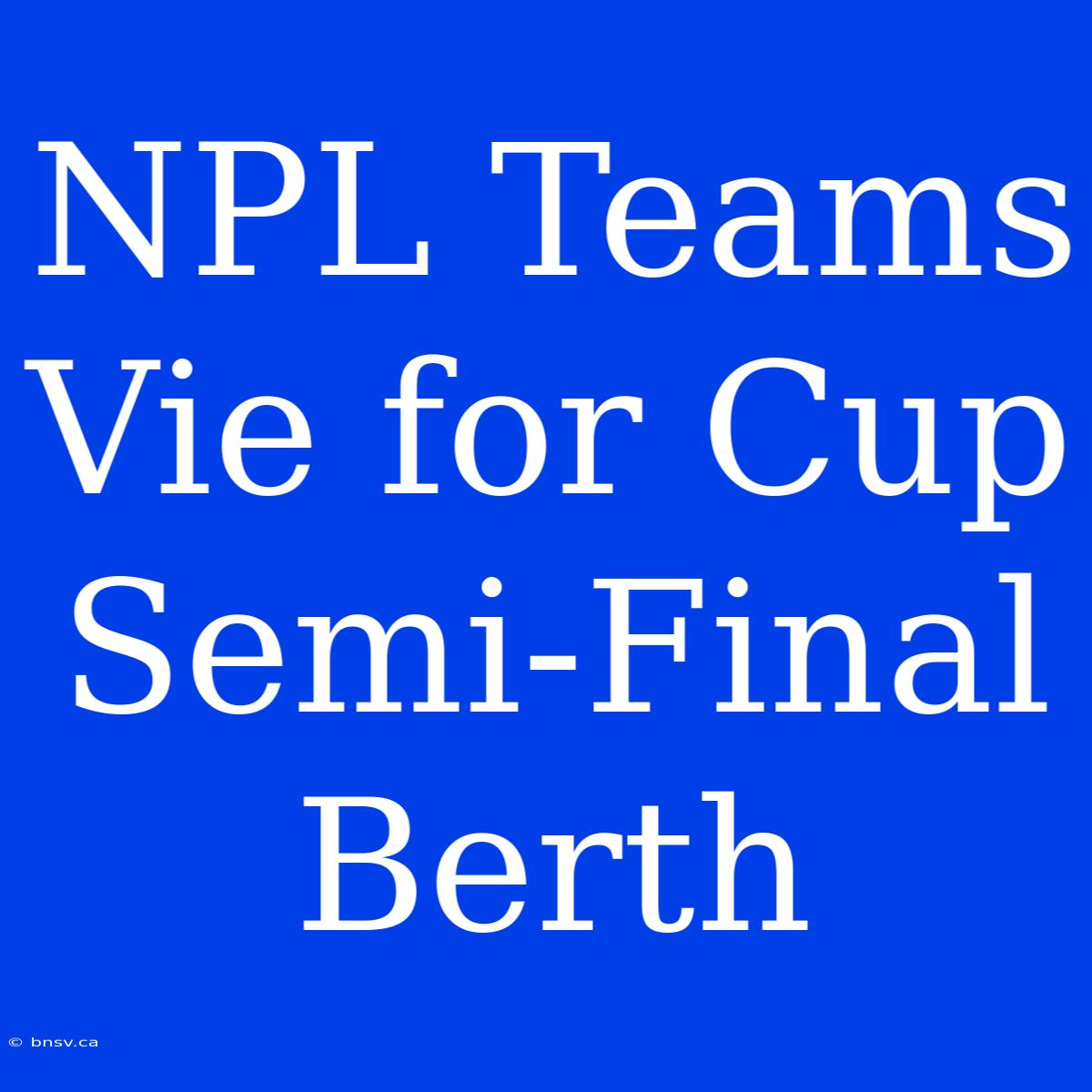 NPL Teams Vie For Cup Semi-Final Berth