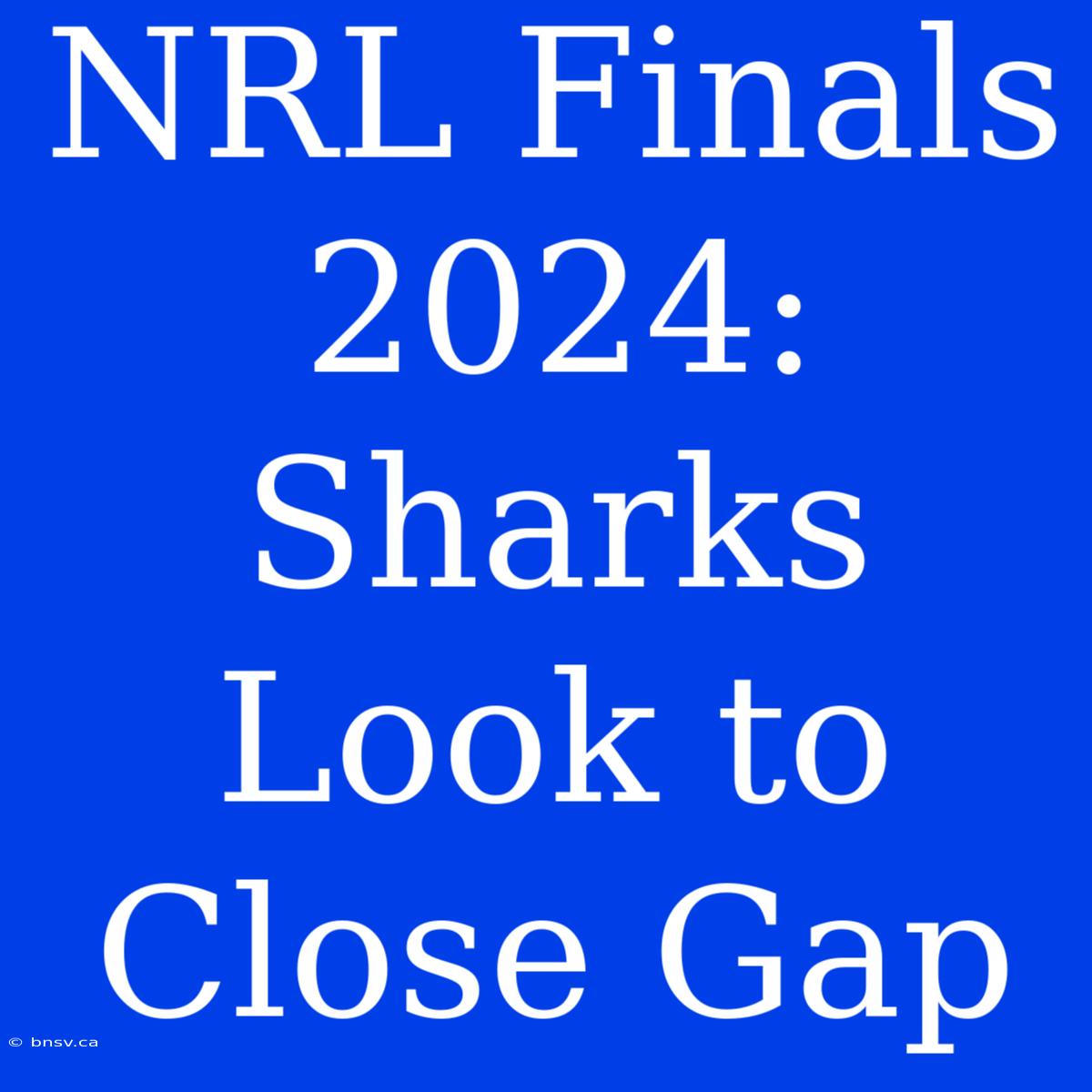 NRL Finals 2024: Sharks Look To Close Gap