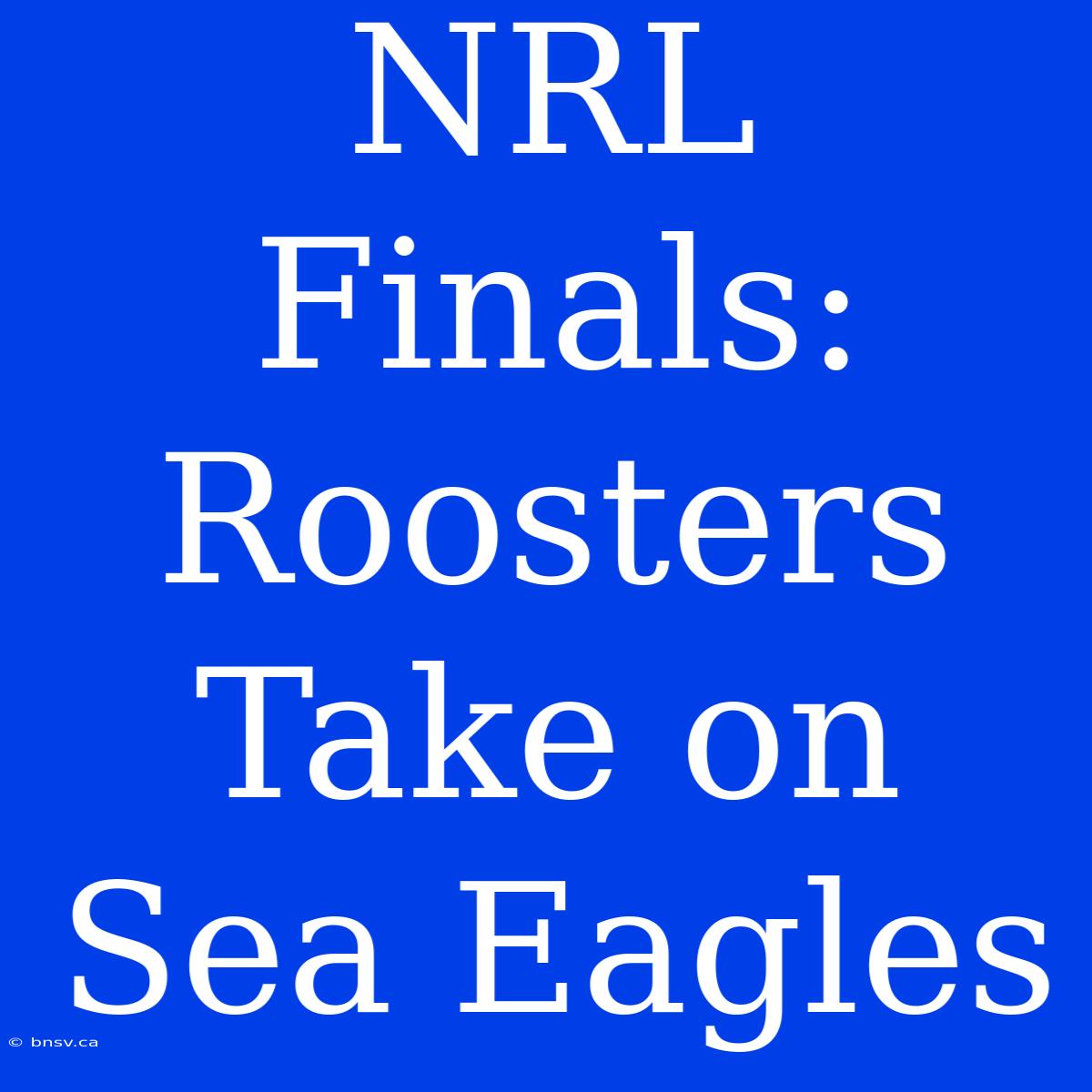 NRL Finals: Roosters Take On Sea Eagles