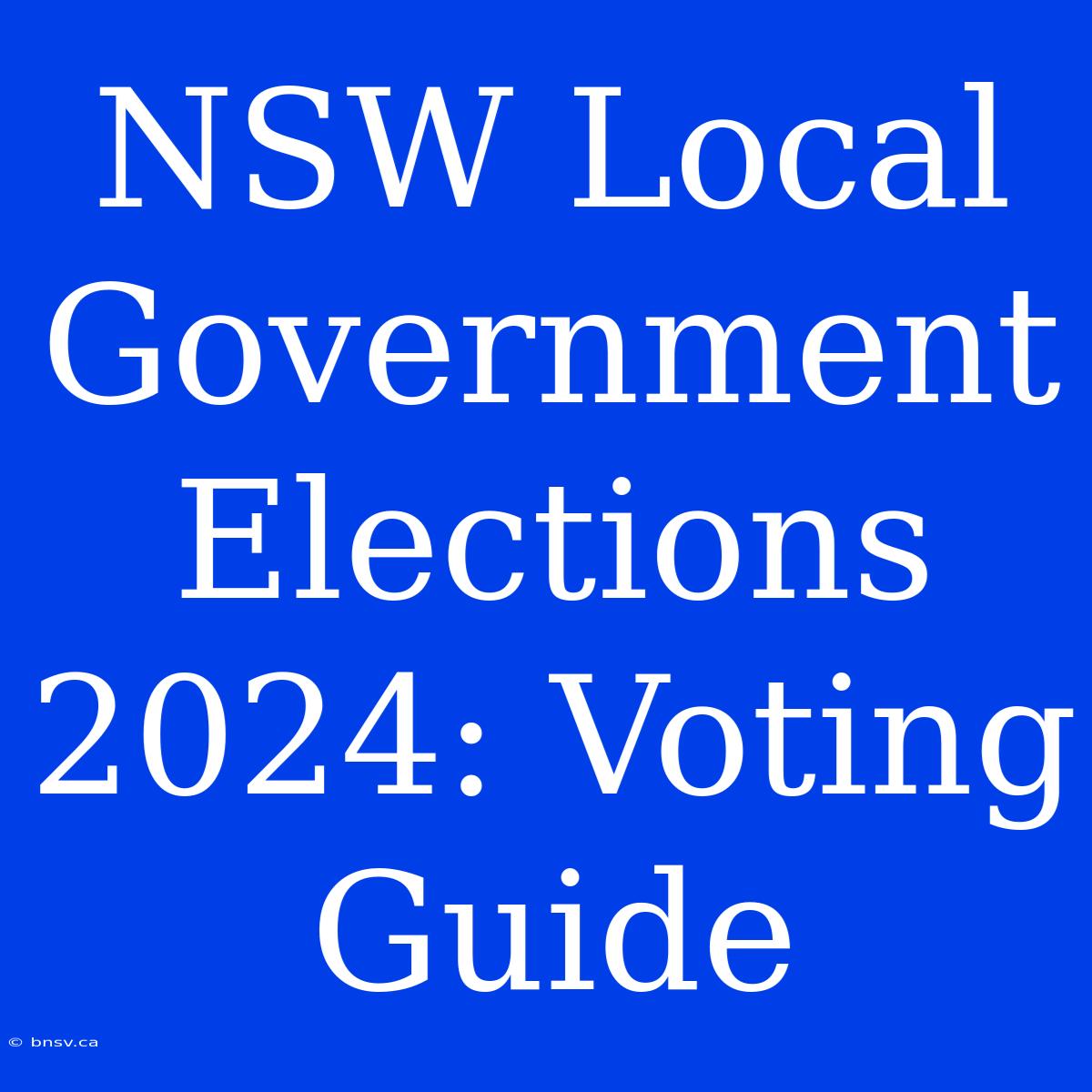 NSW Local Government Elections 2024: Voting Guide