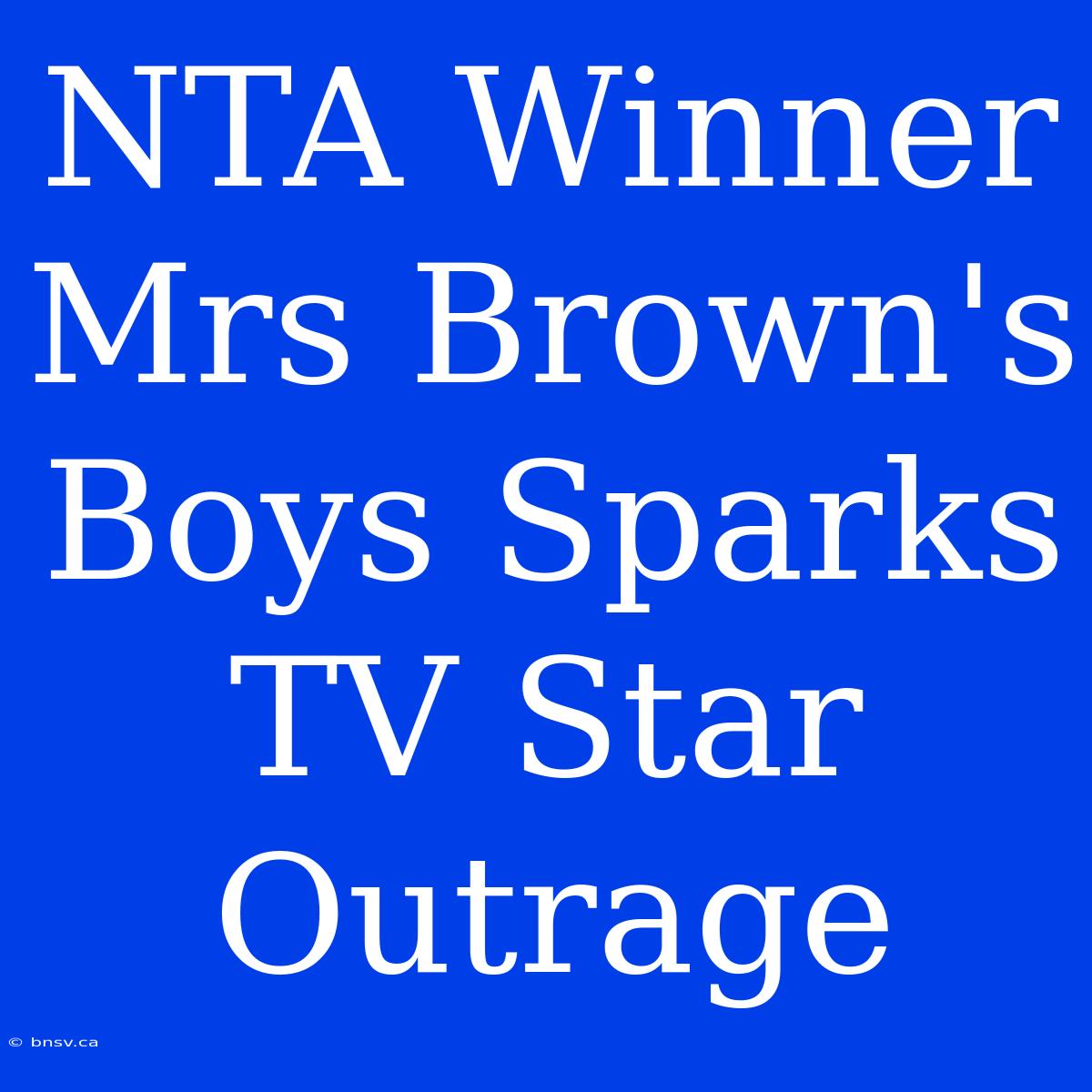 NTA Winner Mrs Brown's Boys Sparks TV Star Outrage