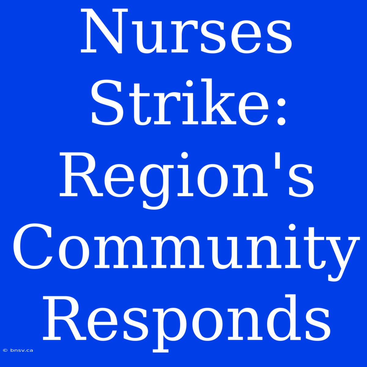 Nurses Strike: Region's Community Responds