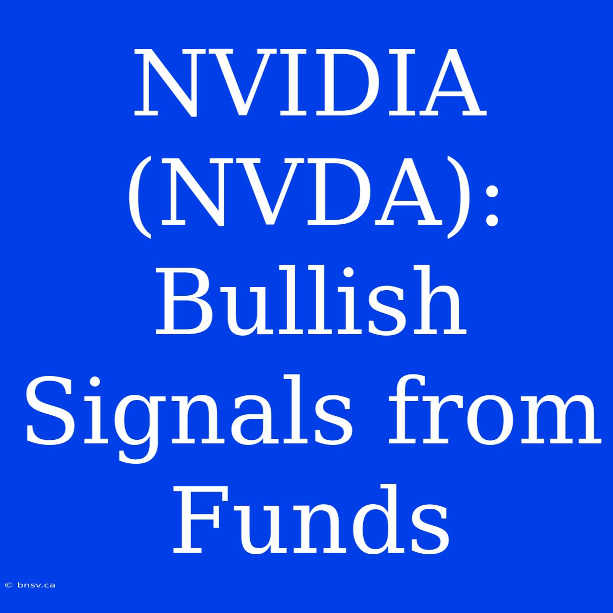 NVIDIA (NVDA): Bullish Signals From Funds