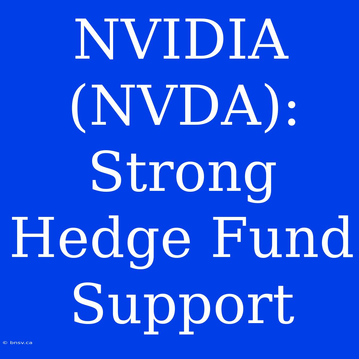 NVIDIA (NVDA): Strong Hedge Fund Support