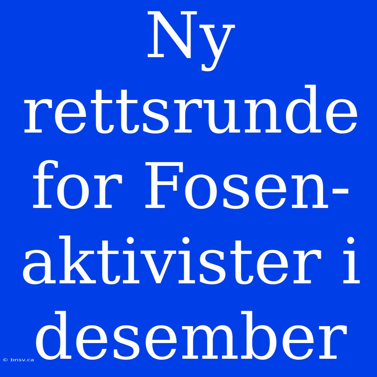 Ny Rettsrunde For Fosen-aktivister I Desember