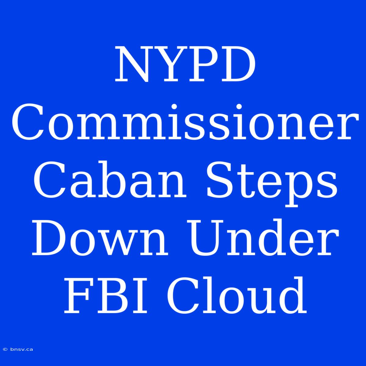 NYPD Commissioner Caban Steps Down Under FBI Cloud