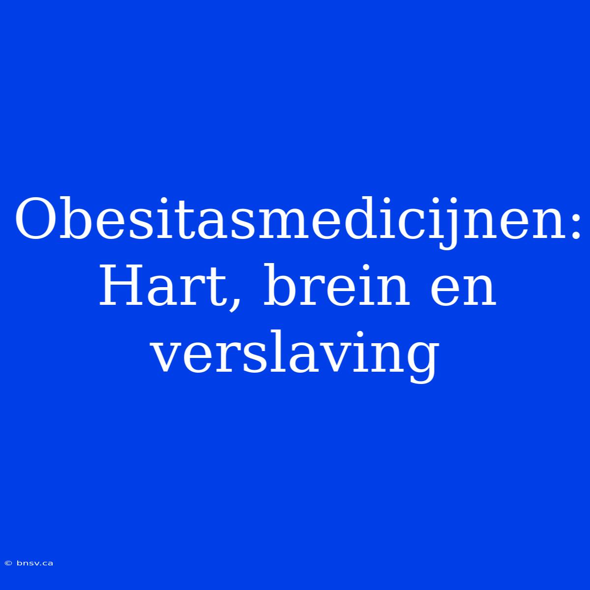 Obesitasmedicijnen: Hart, Brein En Verslaving