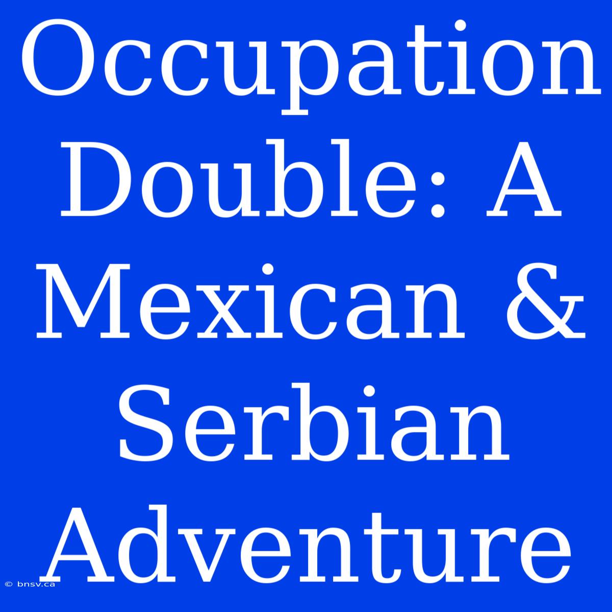 Occupation Double: A Mexican & Serbian Adventure