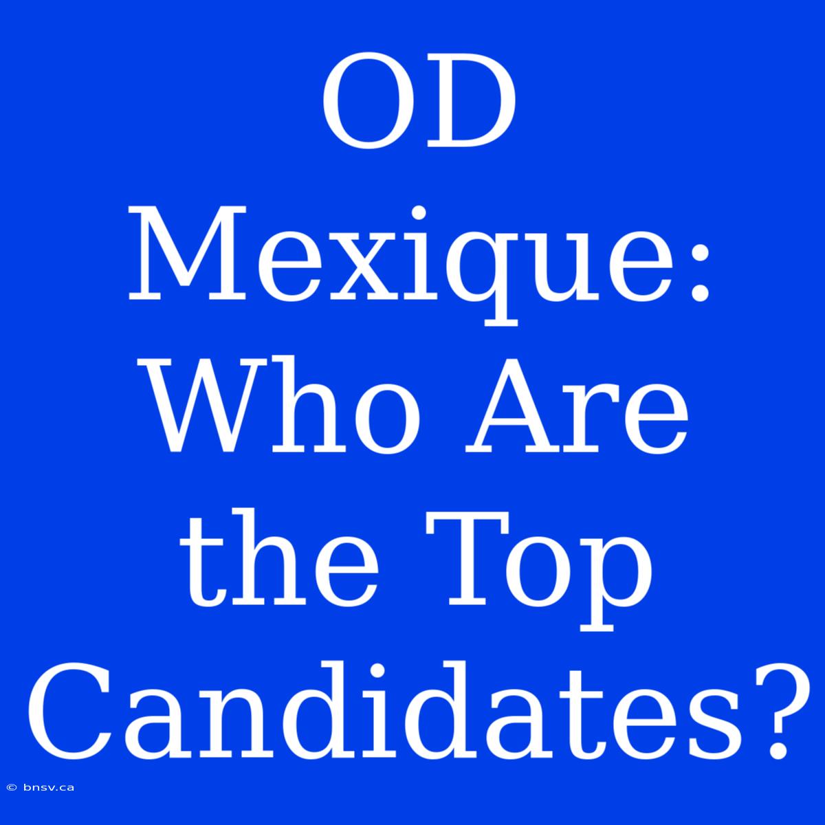 OD Mexique: Who Are The Top Candidates?