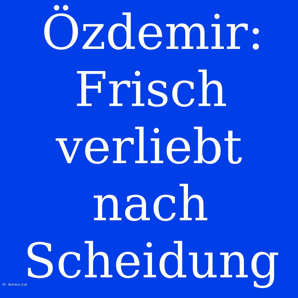 Özdemir: Frisch Verliebt Nach Scheidung