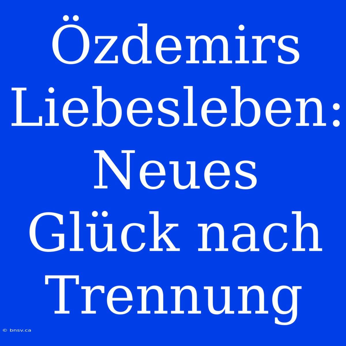 Özdemirs Liebesleben: Neues Glück Nach Trennung