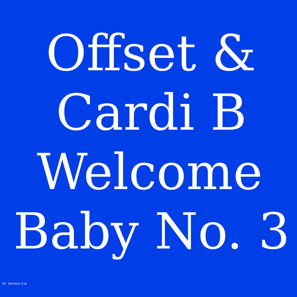 Offset & Cardi B Welcome Baby No. 3