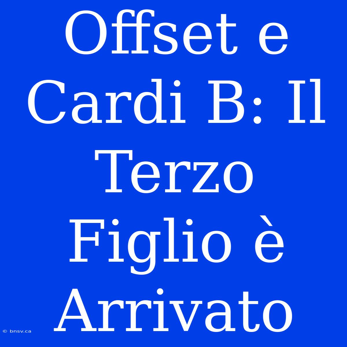 Offset E Cardi B: Il Terzo Figlio È Arrivato