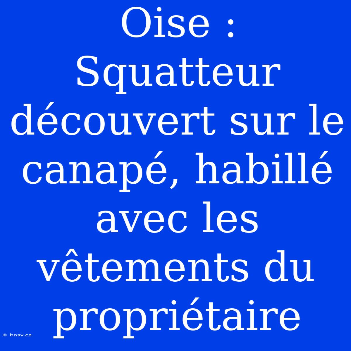 Oise : Squatteur Découvert Sur Le Canapé, Habillé Avec Les Vêtements Du Propriétaire